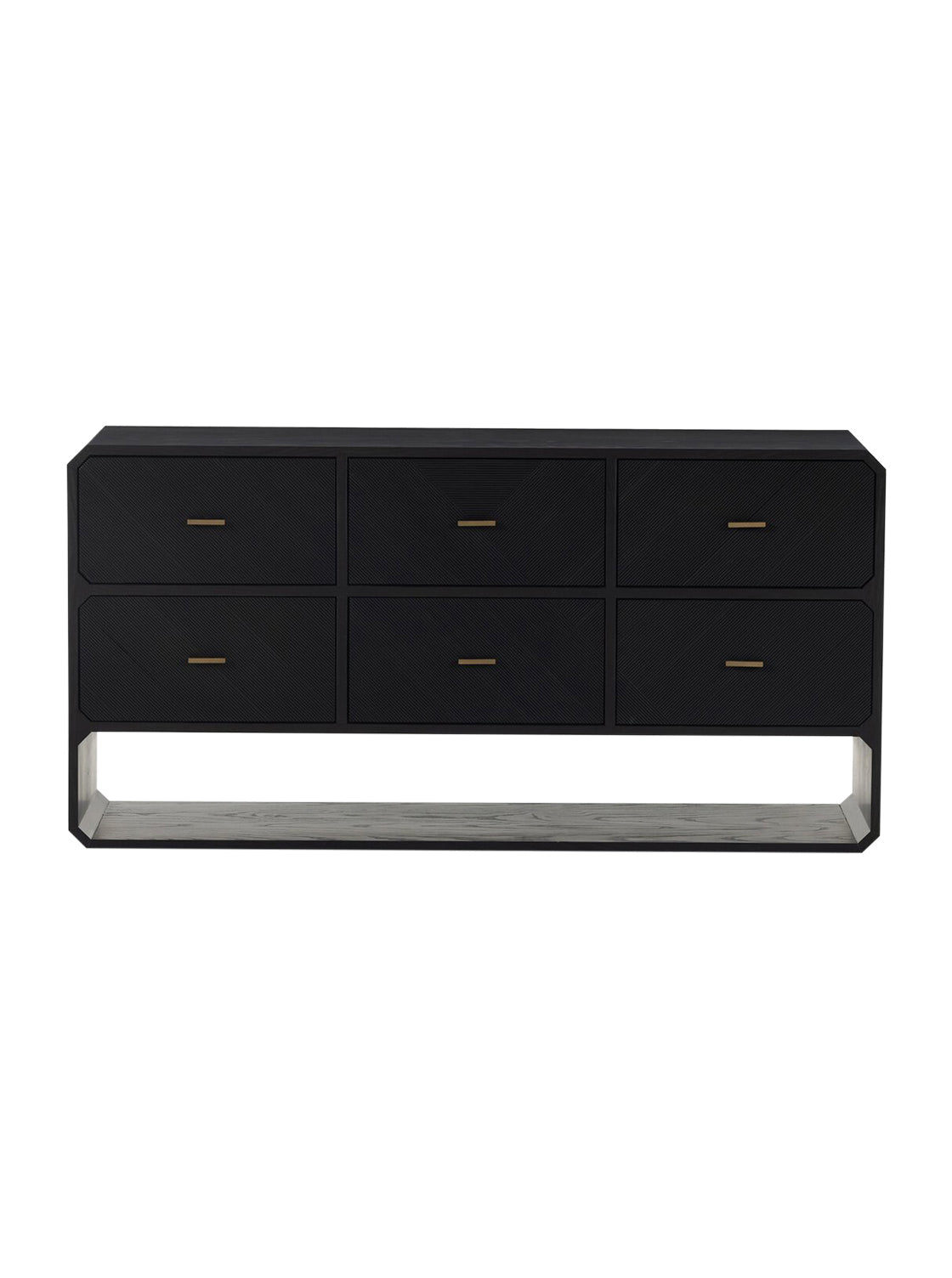 Micah Six Drawer Dresser - Ash Wood, Metal Base