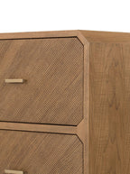 Micah Six Drawer Dresser - Ash Wood, Metal Base