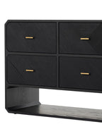 Micah Six Drawer Dresser - Ash Wood, Metal Base