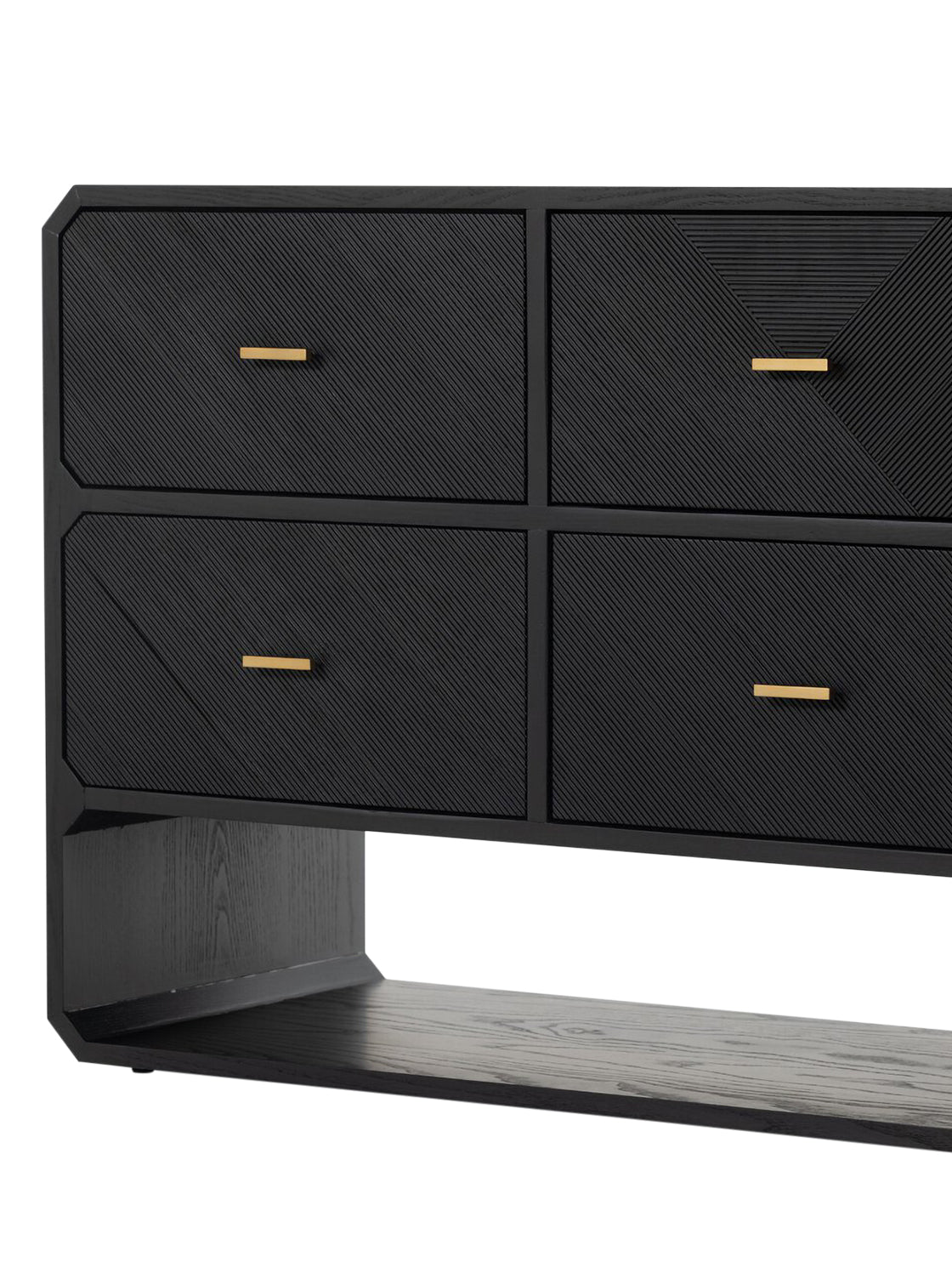 Micah Six Drawer Dresser - Ash Wood, Metal Base