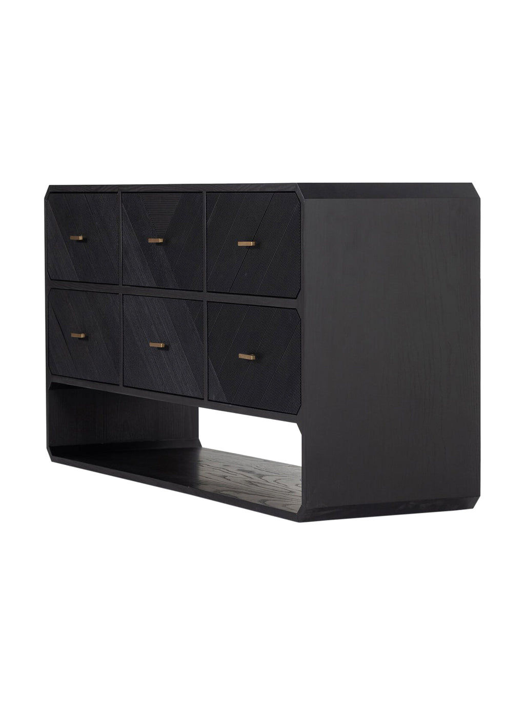 Micah Six Drawer Dresser - Ash Wood, Metal Base