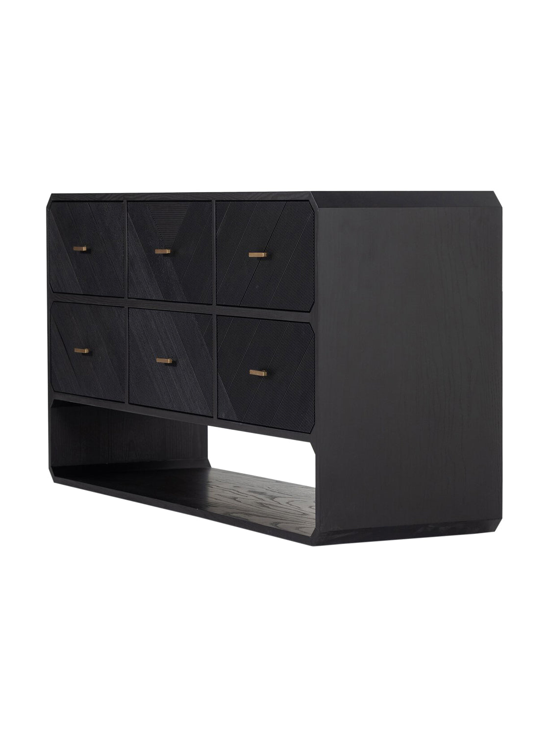 Micah Six Drawer Dresser - Ash Wood, Metal Base