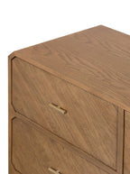 Micah Six Drawer Dresser - Ash Wood, Metal Base