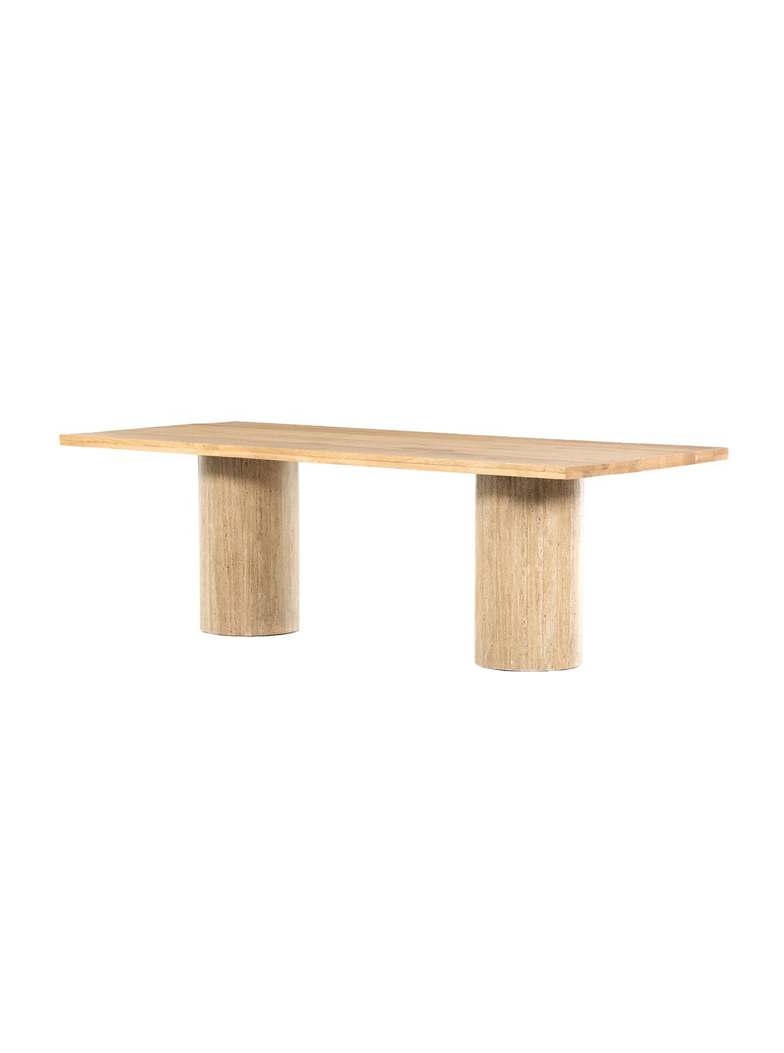 Monet Dining Table - Oak Wood, Stone Top