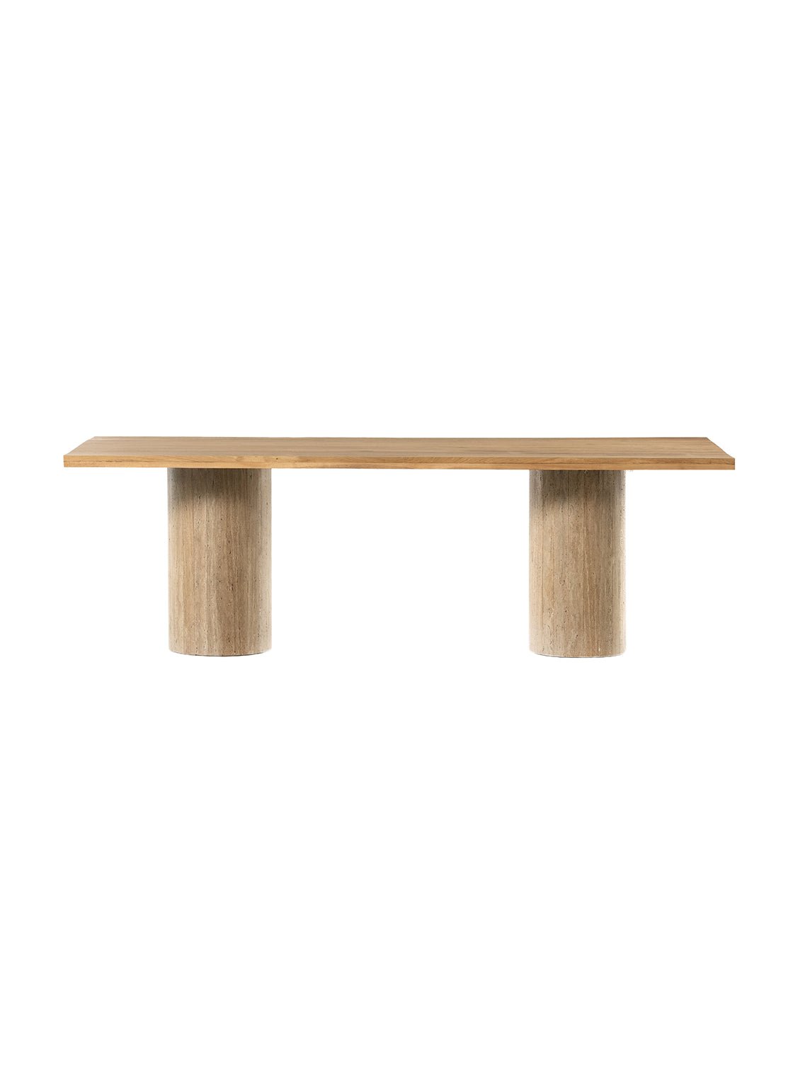 Monet Dining Table - Oak Wood, Stone Top