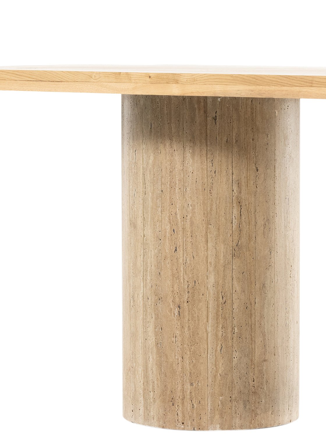 Monet Dining Table - Oak Wood, Stone Top