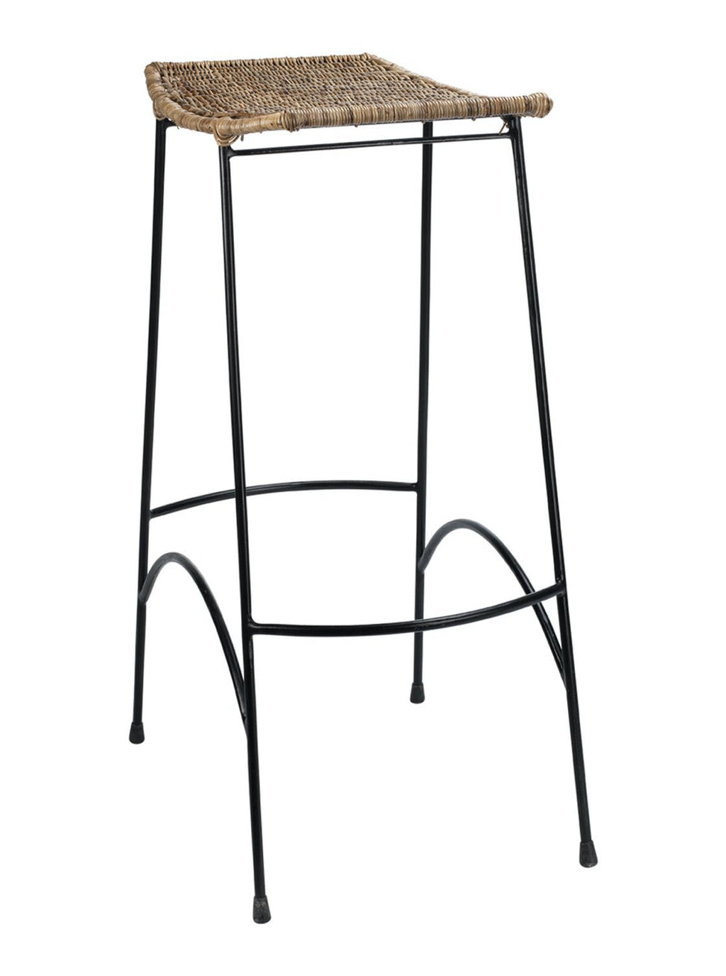Noemi Bar + Counter Stool - Metal Base, Cane Detail