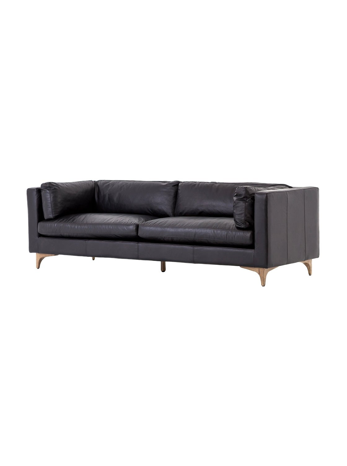 Ollie Sofa - Leather, Oak Wood