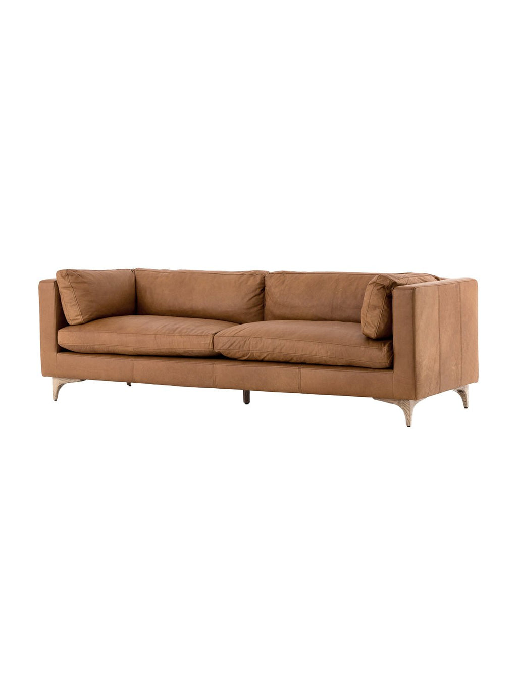 Ollie Sofa - Leather, Oak Wood