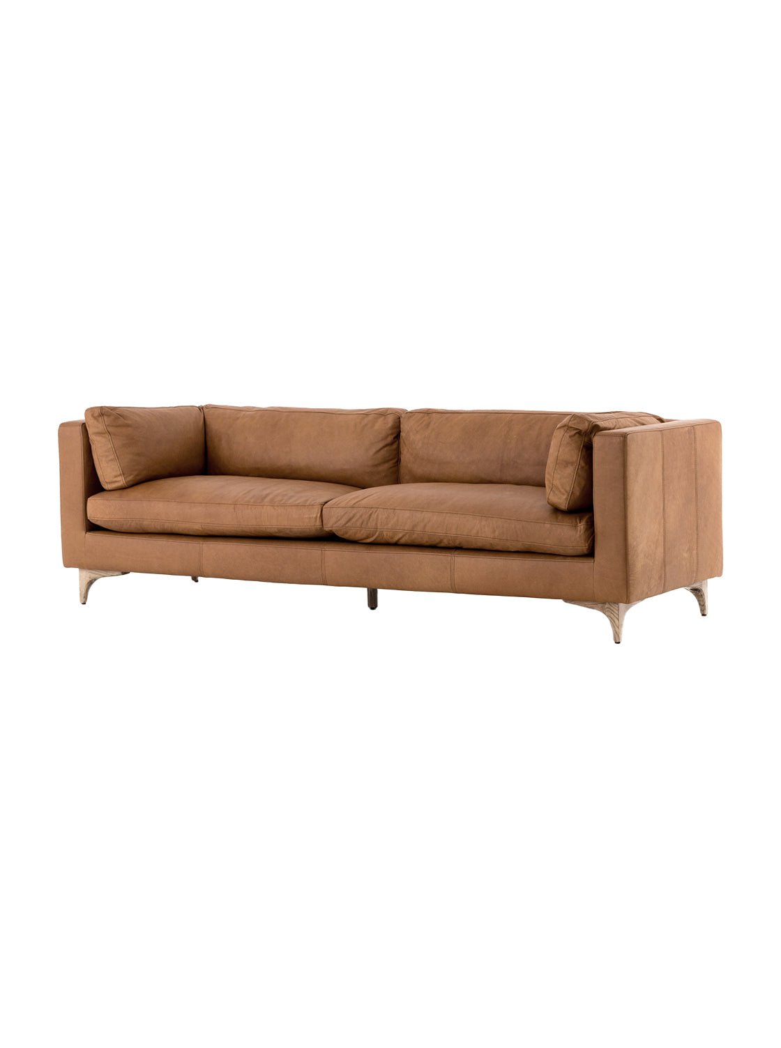 Ollie Sofa - Leather, Oak Wood