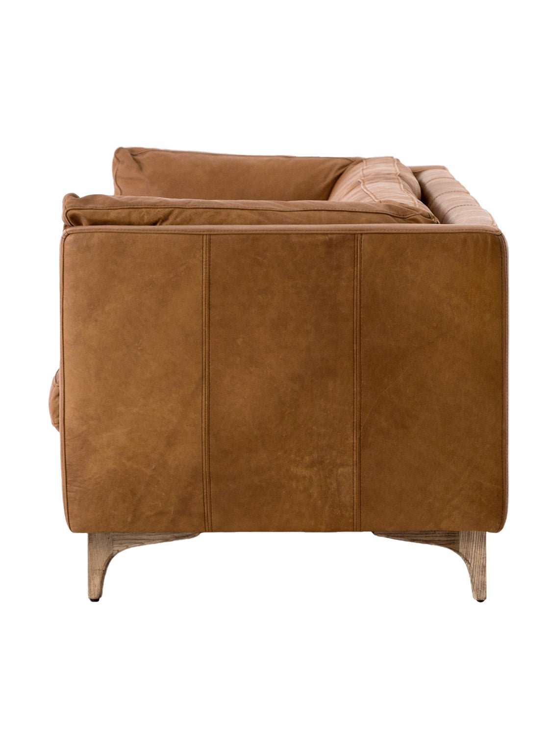 Ollie Sofa - Leather, Oak Wood