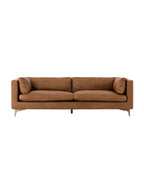 Ollie Sofa - Leather, Oak Wood