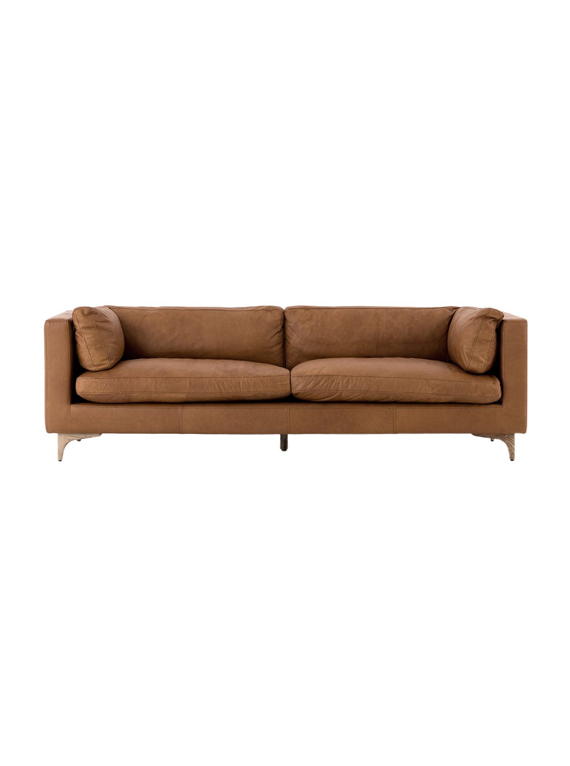 Ollie Sofa - Leather, Oak Wood