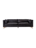 Ollie Sofa - Leather, Oak Wood