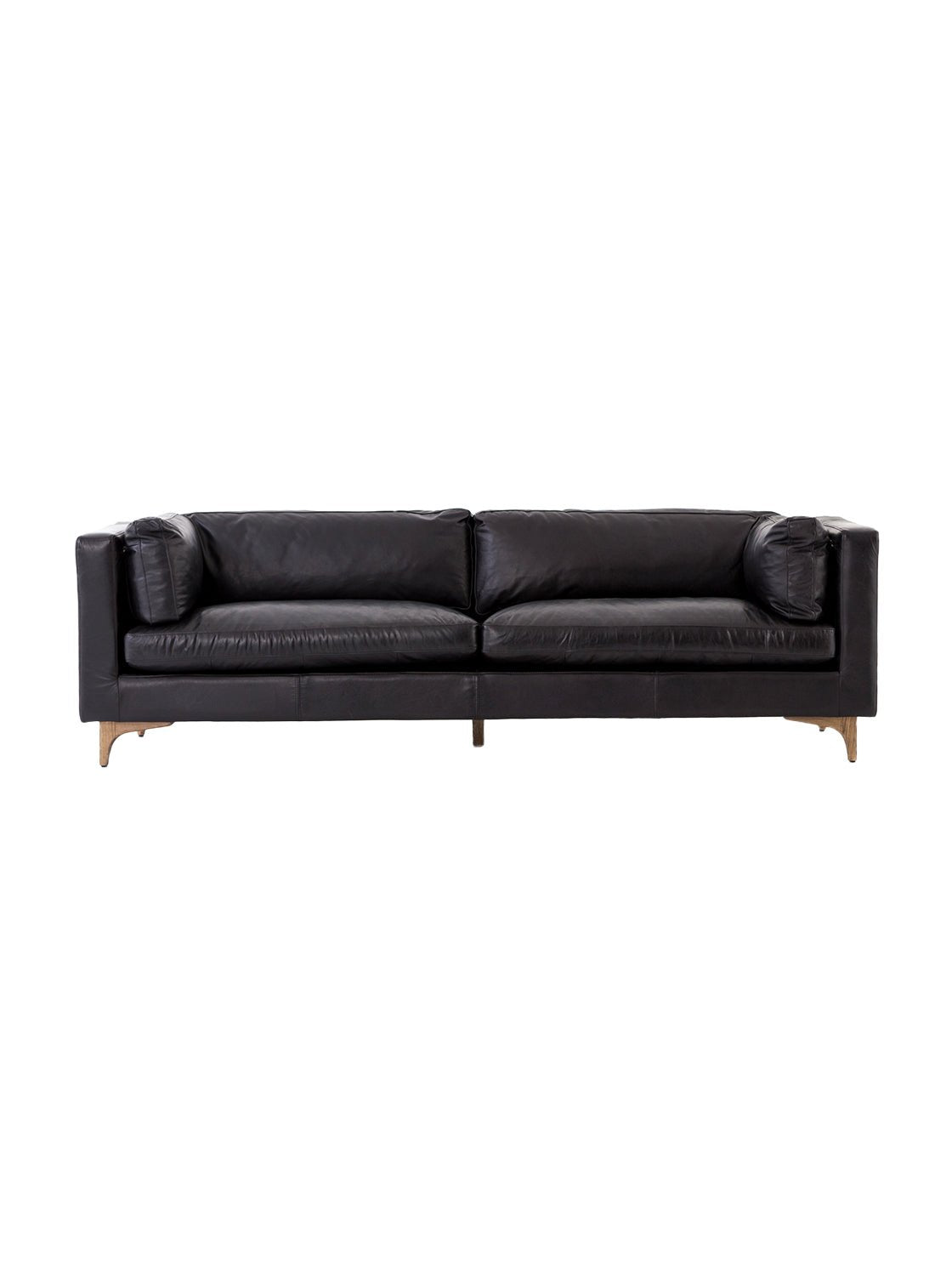 Ollie Sofa - Leather, Oak Wood