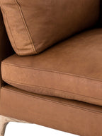 Ollie Sofa - Leather, Oak Wood