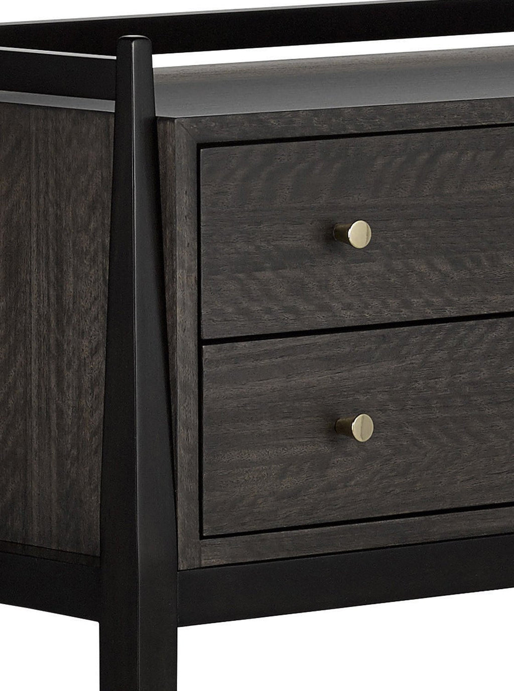 Renata Console - Mahogany Wood, Metal Base