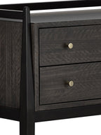 Renata Console - Mahogany Wood, Metal Base