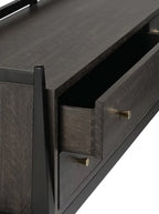 Renata Console - Mahogany Wood, Metal Base