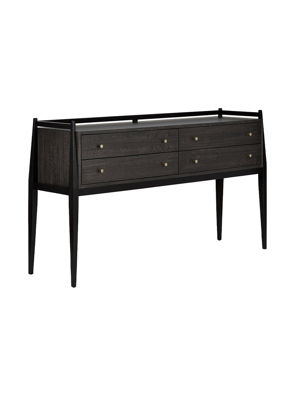 Renata Console - Mahogany Wood, Metal Base