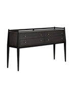 Renata Console - Mahogany Wood, Metal Base