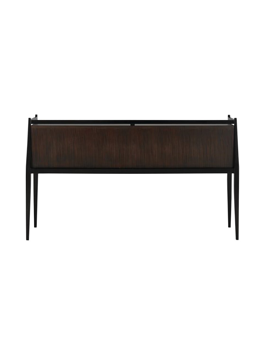Renata Console - Mahogany Wood, Metal Base