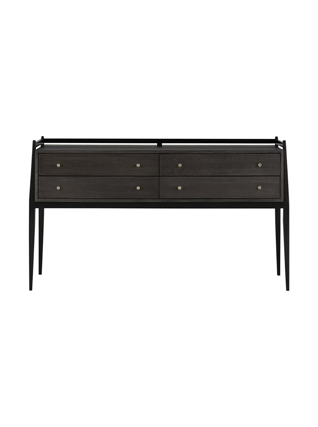 Renata Console - Mahogany Wood, Metal Base