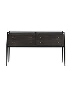 Renata Console - Mahogany Wood, Metal Base