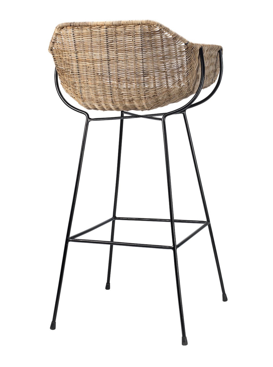 Riya Bar + Counter Stool - Metal Base, Cane Detail