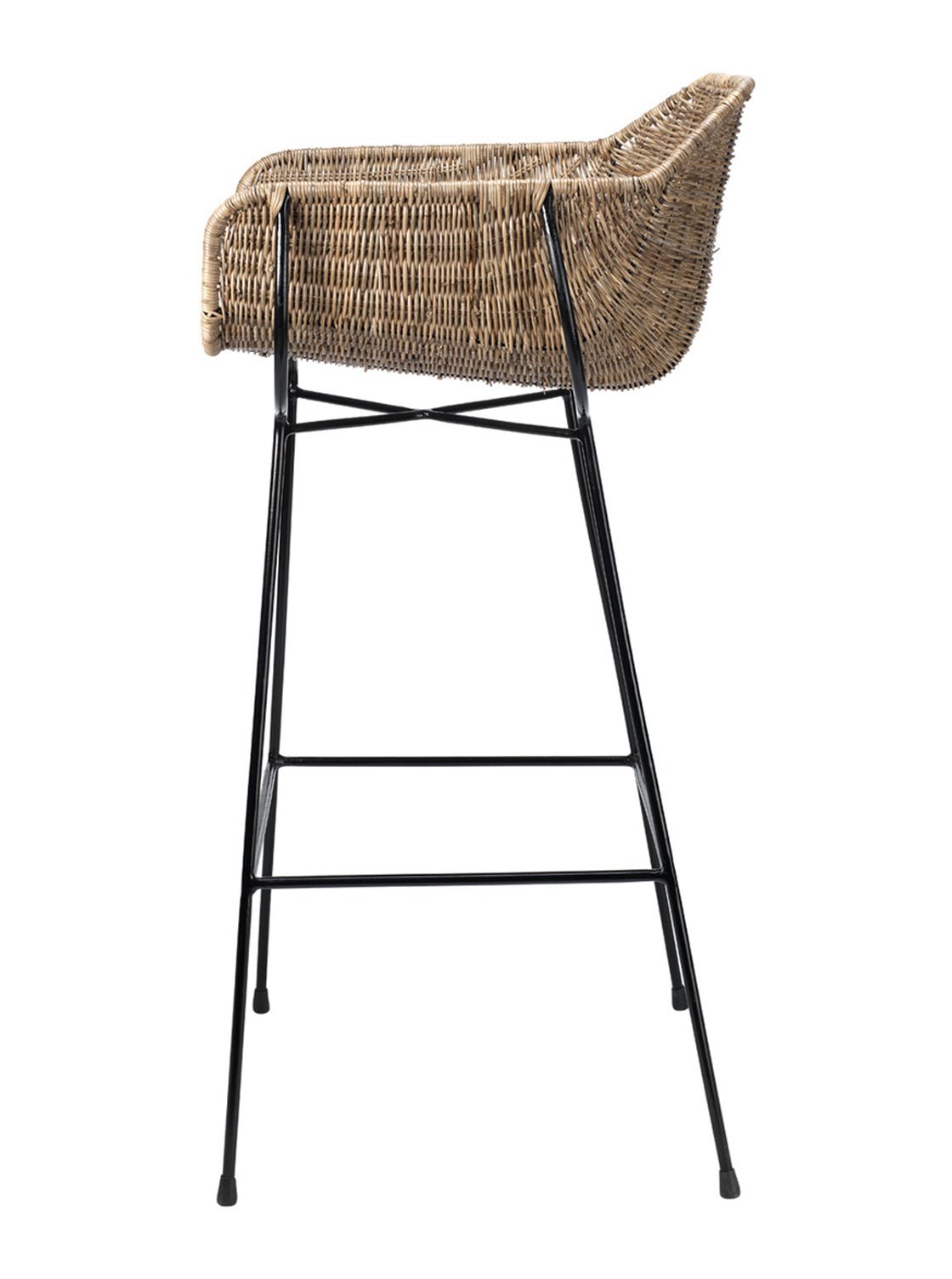 Riya Bar + Counter Stool - Metal Base, Cane Detail