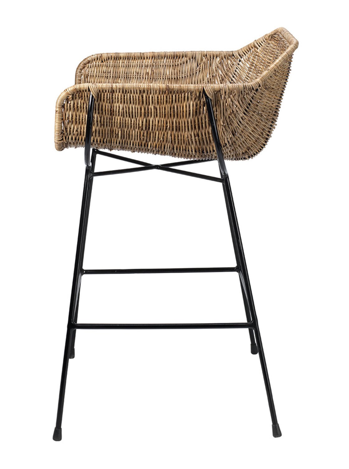 Riya Bar + Counter Stool - Metal Base, Cane Detail