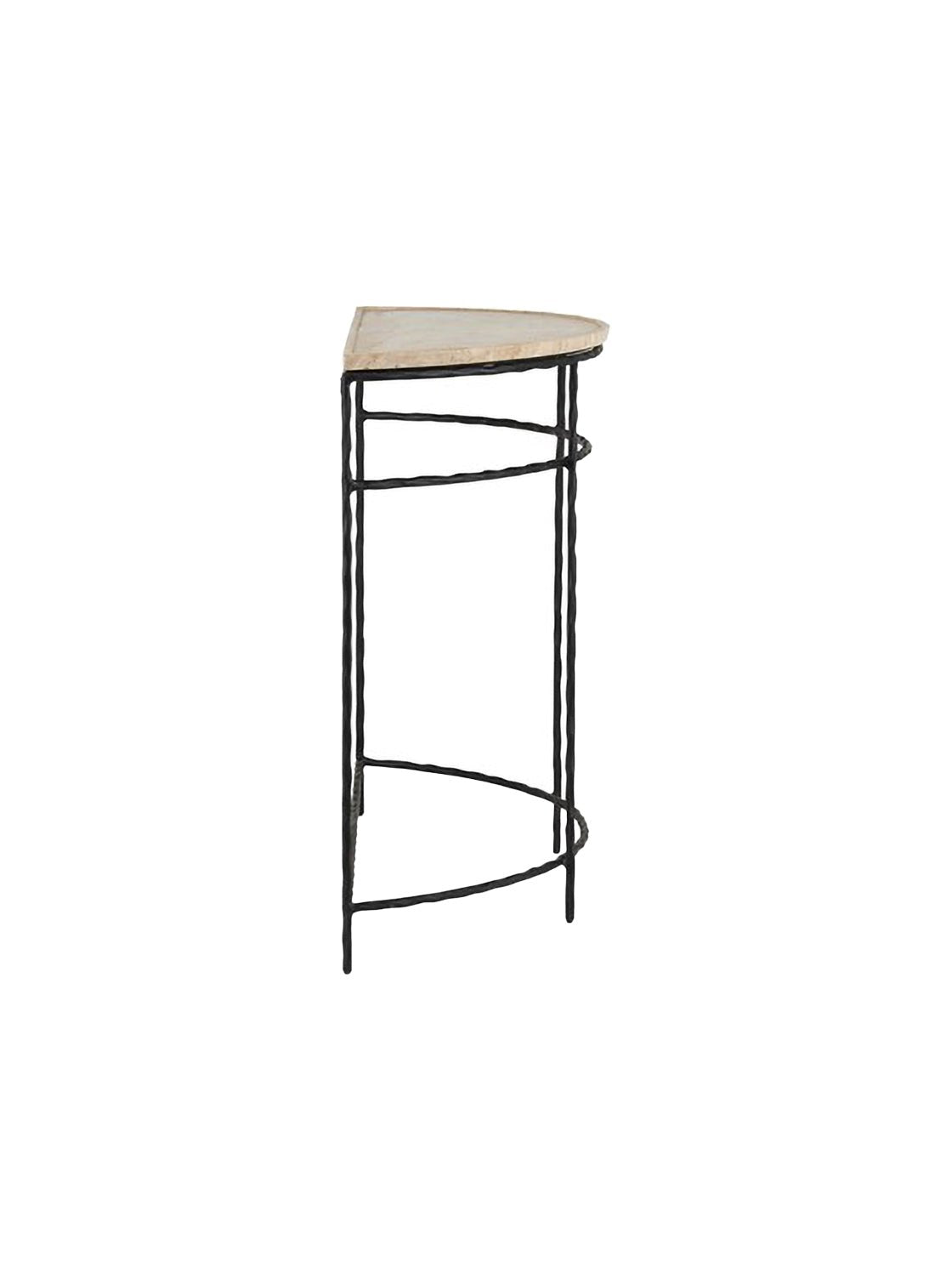 Sean Round Console - Metal Base, Stone Top