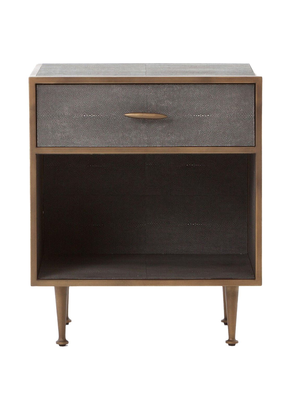 Shagreen Nightstand - Metal Base