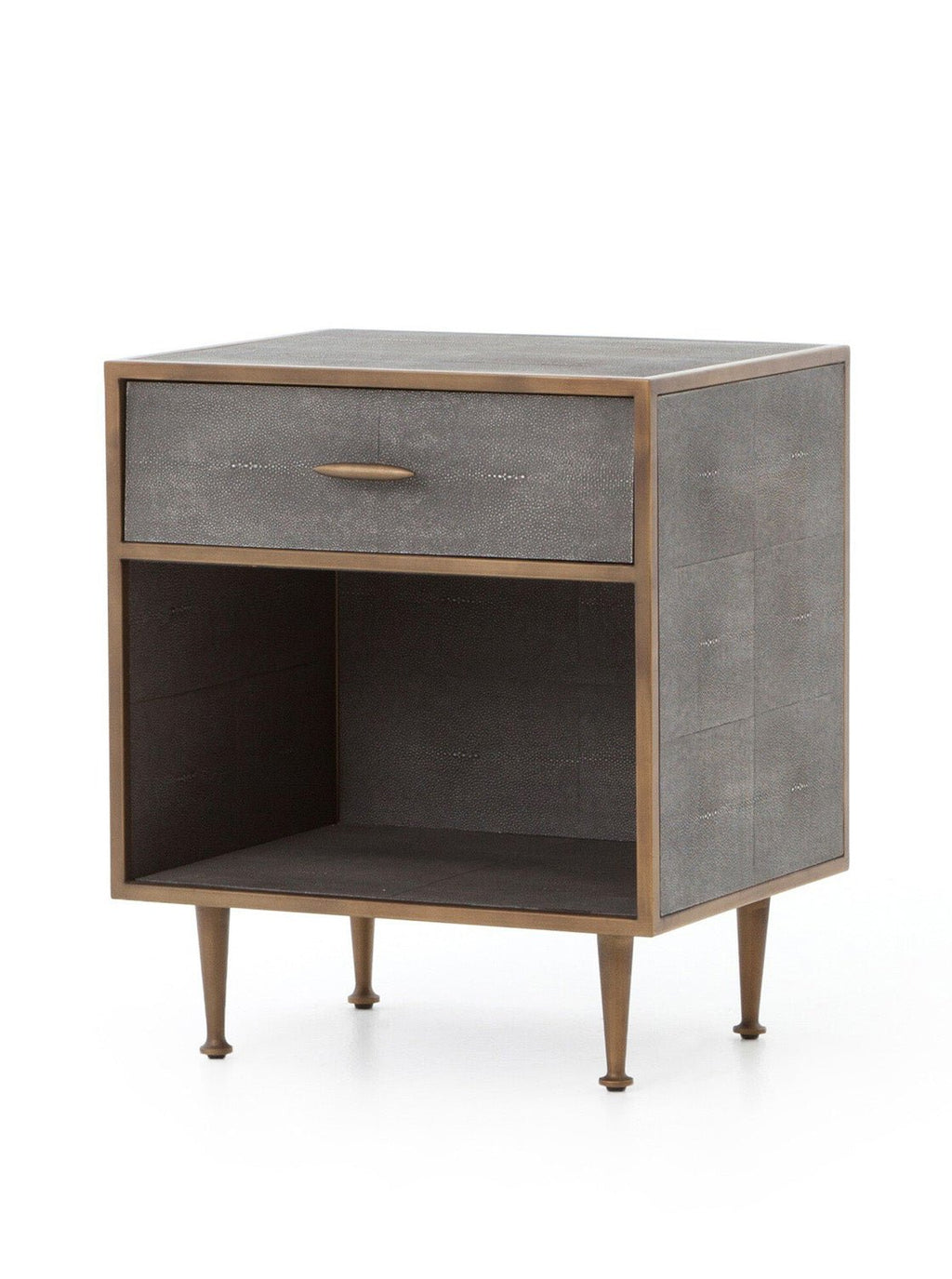 Shagreen Nightstand - Metal Base