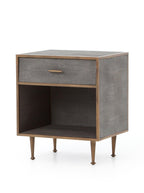 Shagreen Nightstand - Metal Base