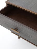 Shagreen Nightstand - Metal Base