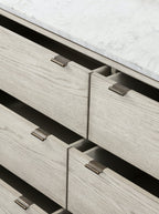 Skylar Dresser - Oak Wood, Stone Top