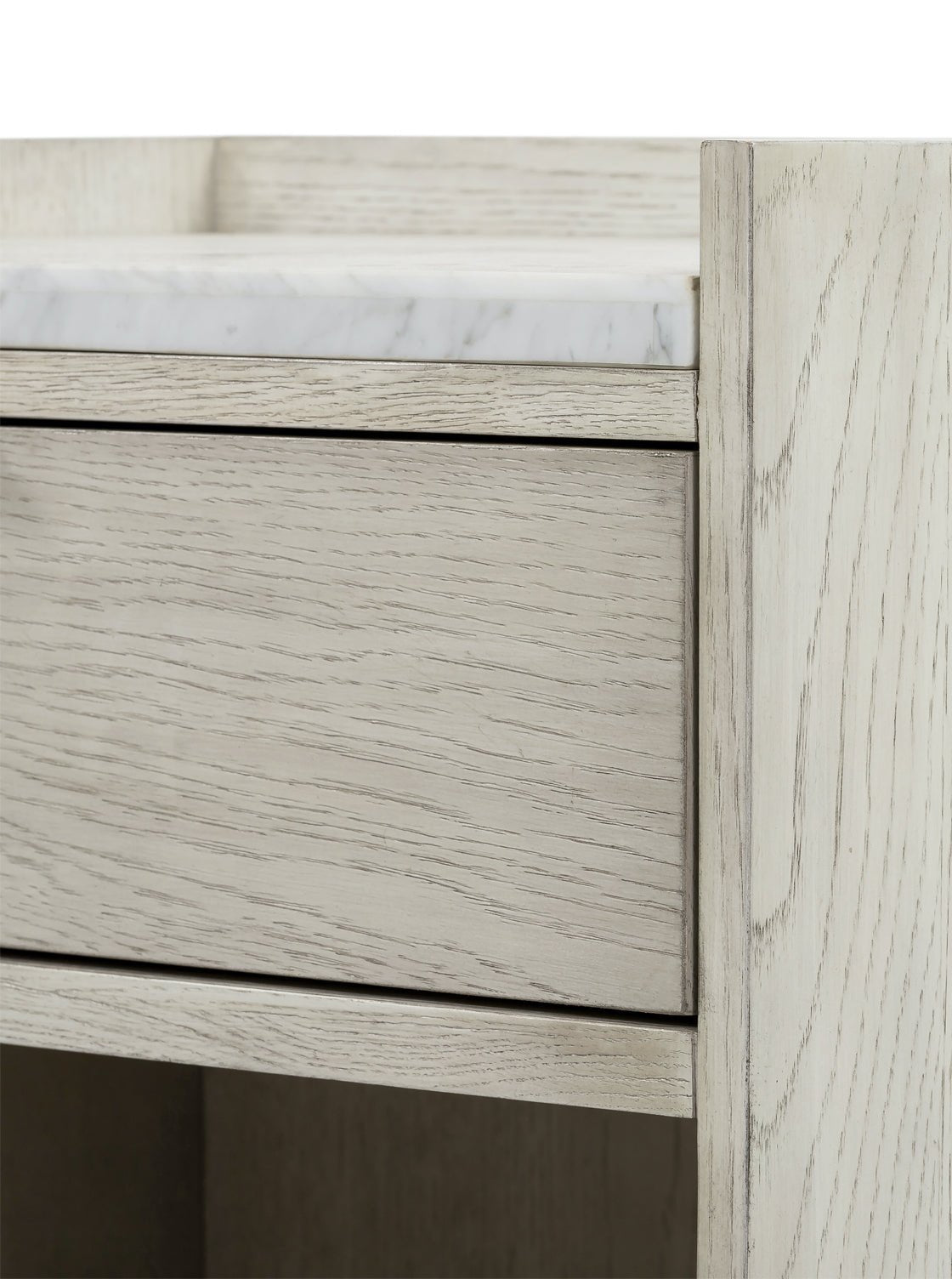 Skylar Nightstand - Oak Wood, Stone Top