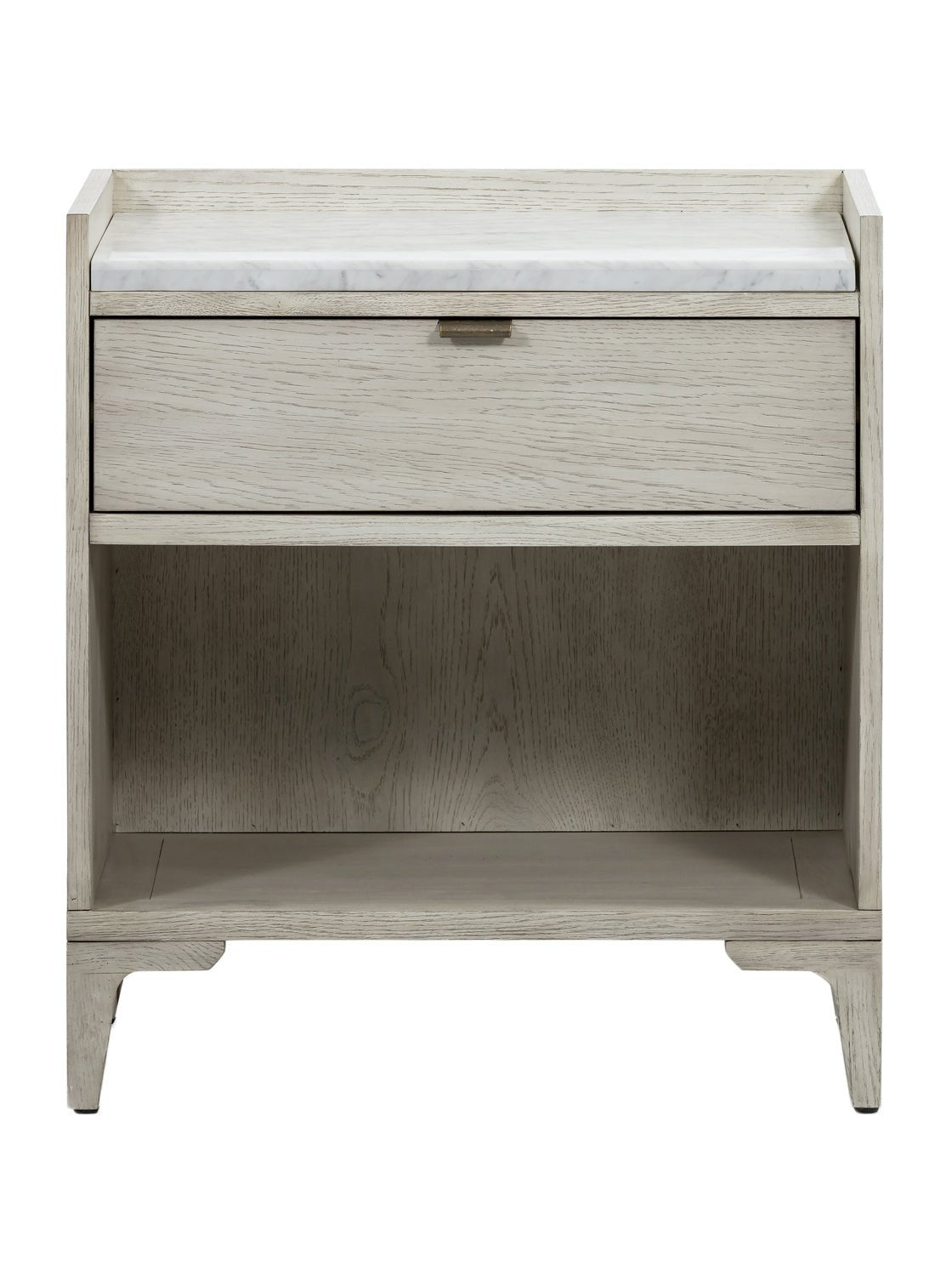 Skylar Nightstand - Oak Wood, Stone Top