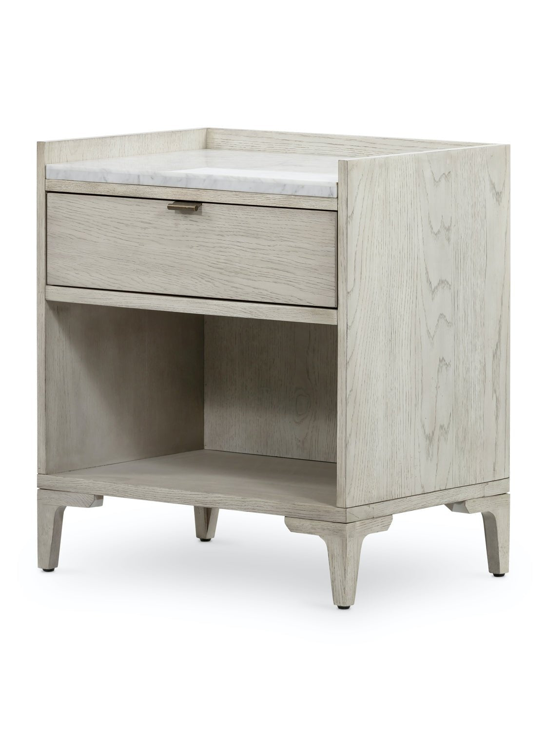 Skylar Nightstand - Oak Wood, Stone Top