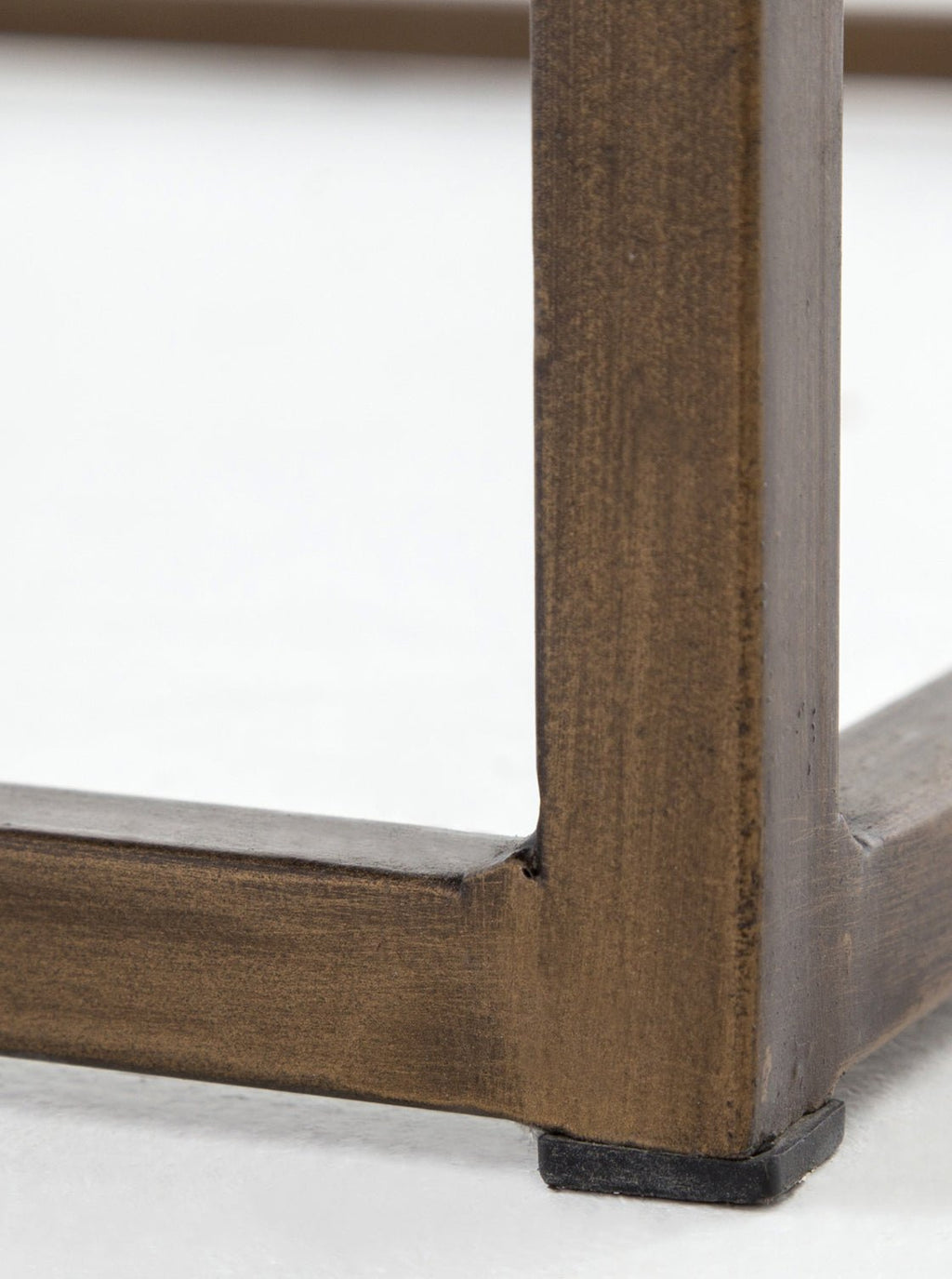 Stanford Ottoman - Leather, Metal Base