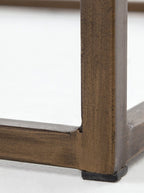 Stanford Ottoman - Leather, Metal Base