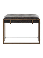 Stanford Ottoman - Leather, Metal Base