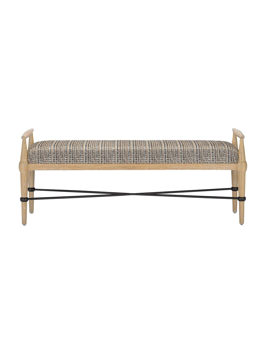 Sterling Bench - Oak Wood, Metal Base