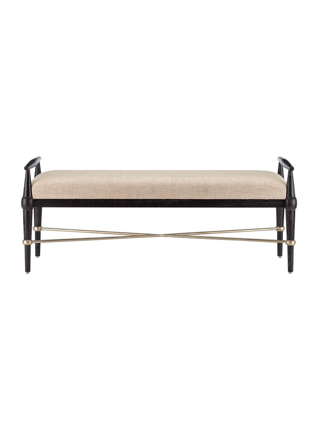 Sterling Bench - Oak Wood, Metal Base
