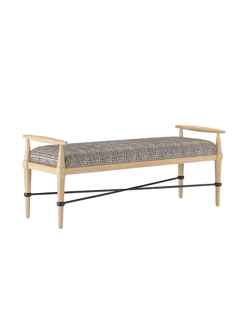 Sterling Bench - Oak Wood, Metal Base