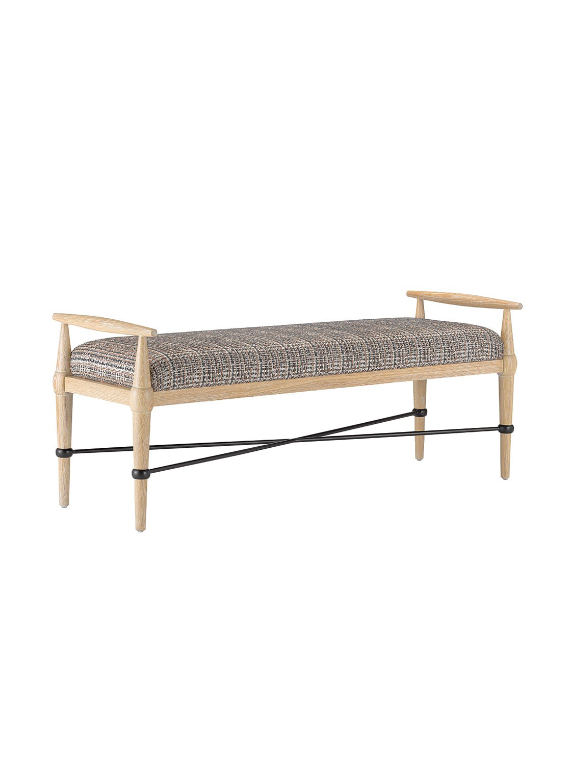 Sterling Bench - Oak Wood, Metal Base