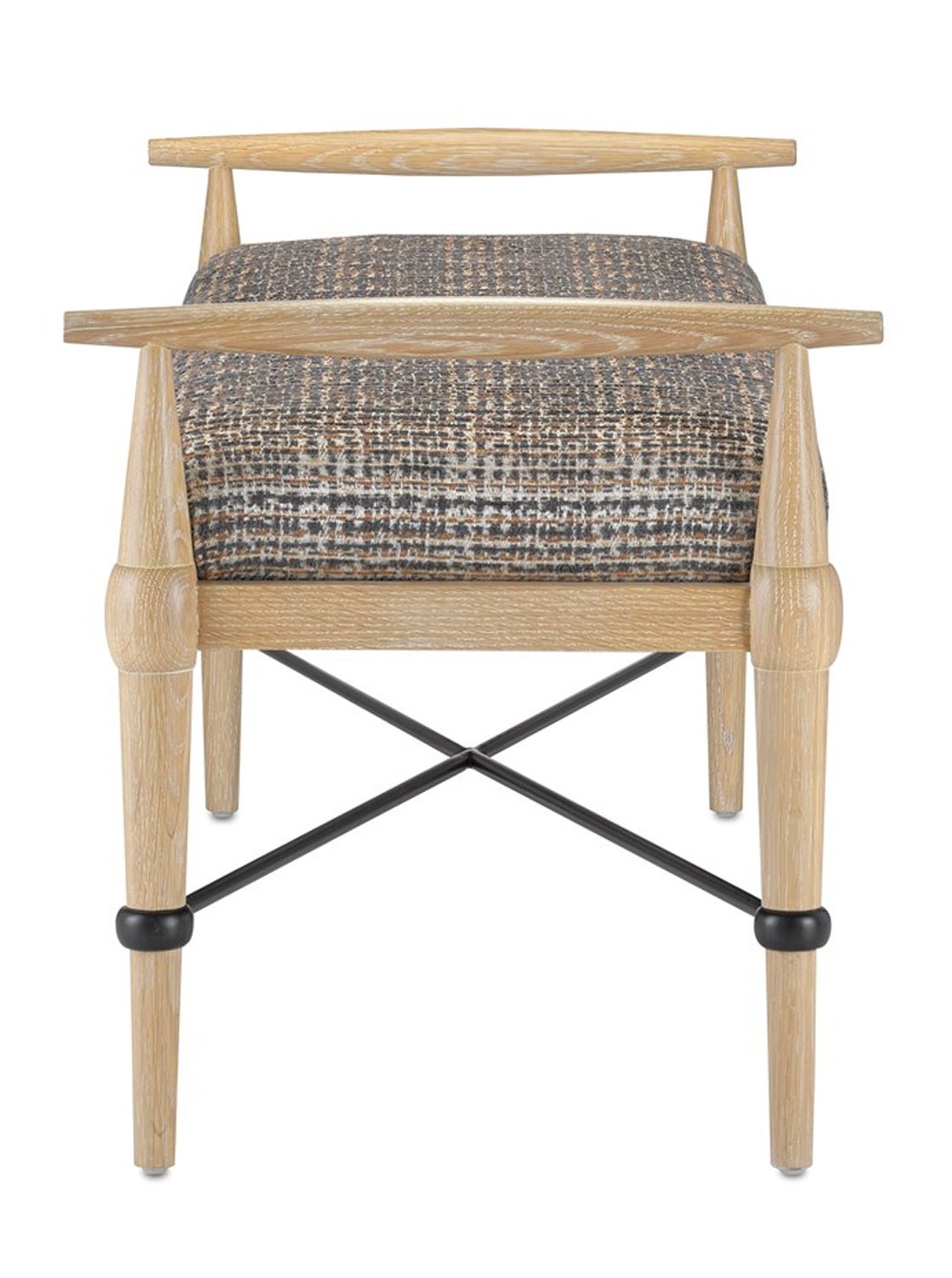 Sterling Bench - Oak Wood, Metal Base