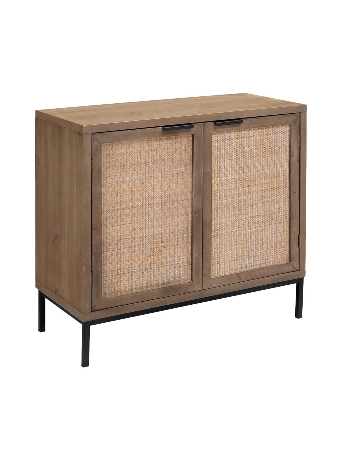 Sylvia Cabinet - Ash Wood, Metal Base