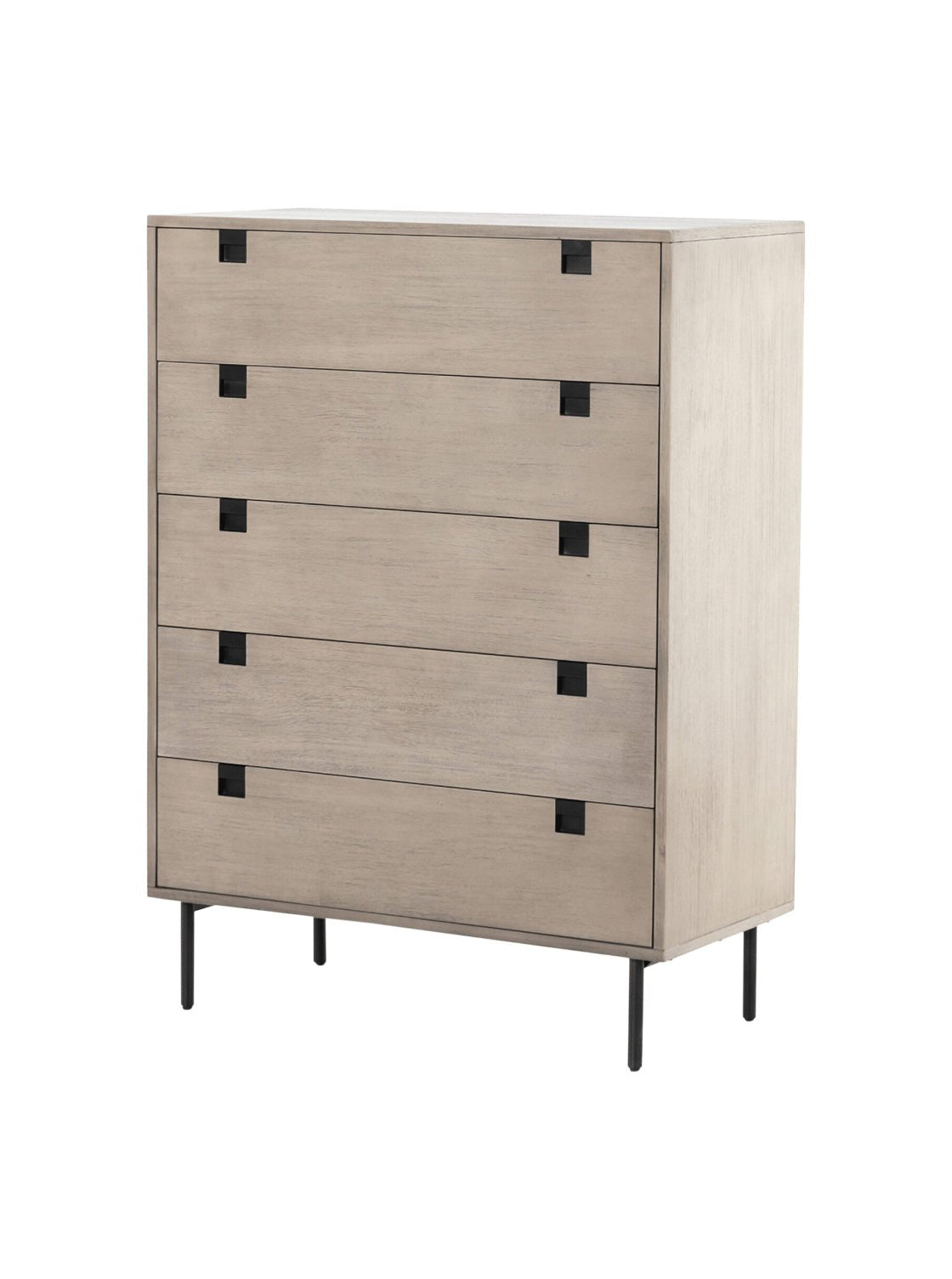 Tashi 5 Drawer Dresser - Upholstered, Ash Wood